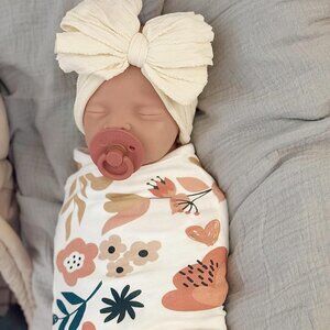 🆕17 inch Full Body Platinum Silicone Bald Baby Dolls Sleeping Closed Mouth Girl
